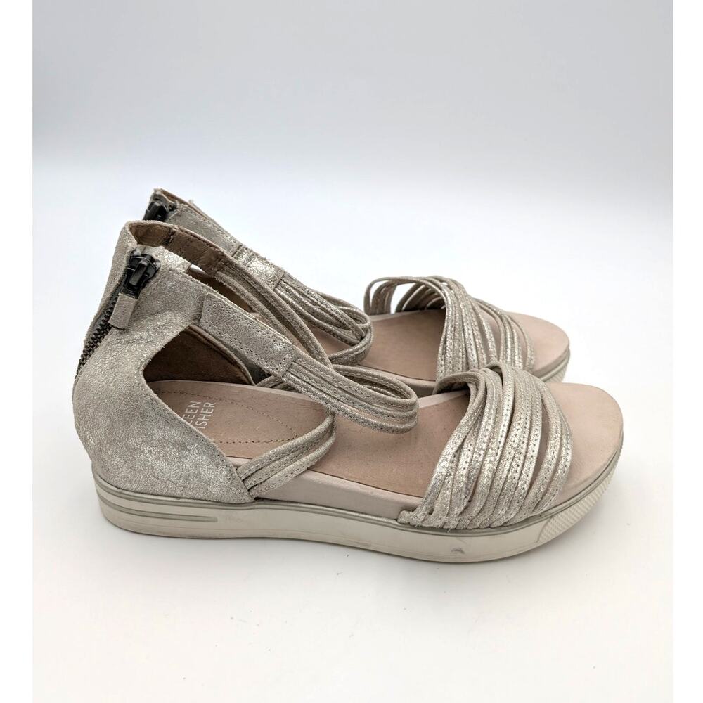 Eileen Fisher Shea Strappy Sneaker Sandals Women's Platinum Size US8.5 EU39 - Picture 3 of 9